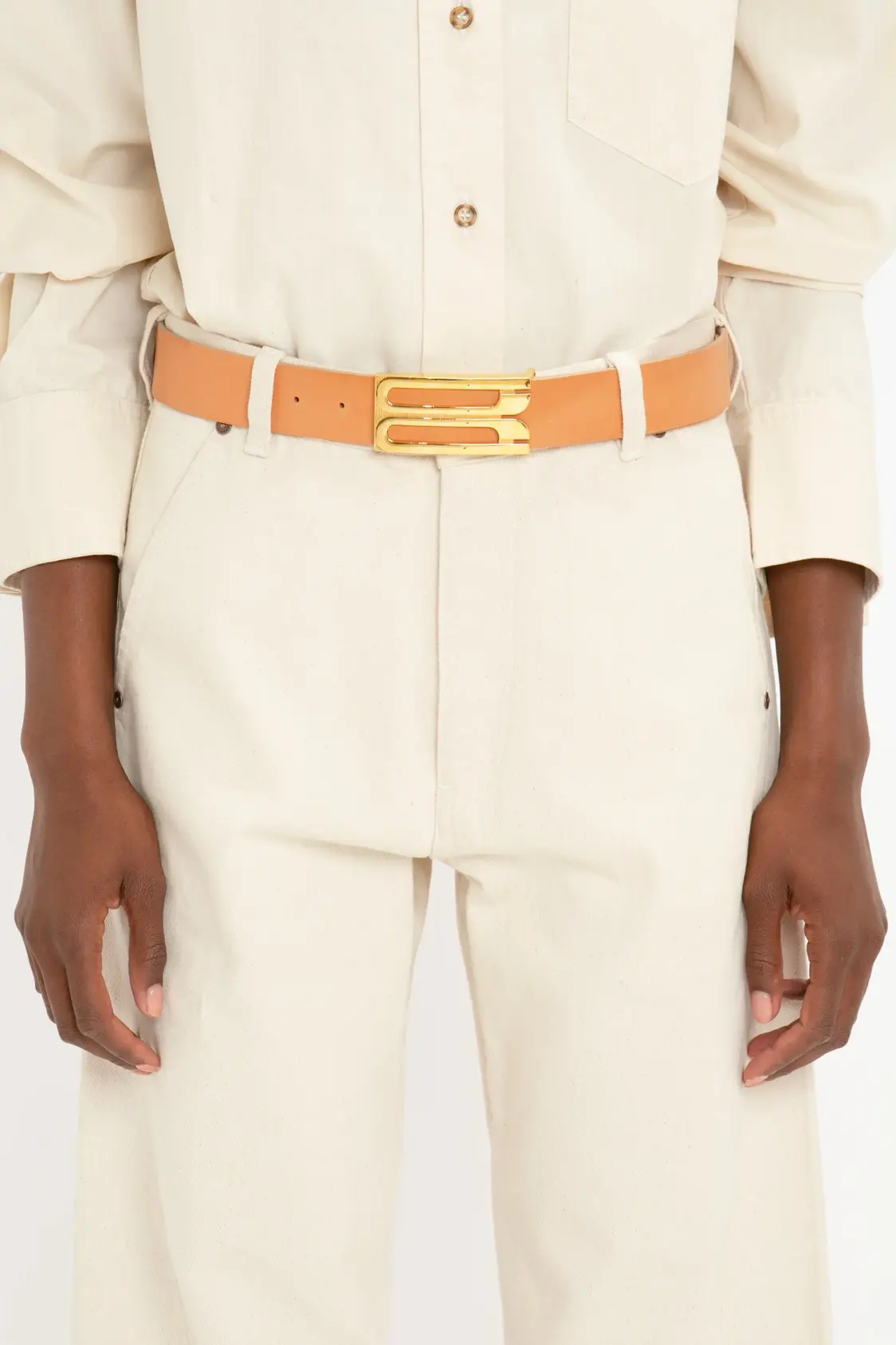 Jumbo Frame Belt In Black Croc-Effect Leather - Image 3