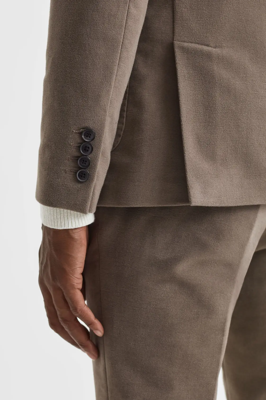 Slim Fit Single Breasted Moleskin Blazer - Image 4