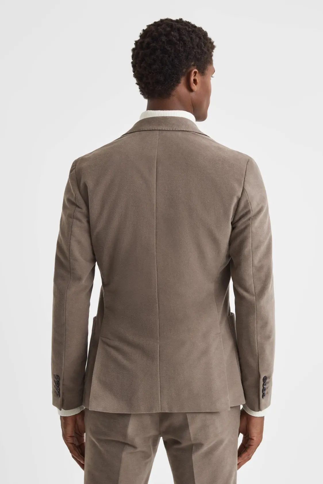 Slim Fit Single Breasted Moleskin Blazer - Image 3