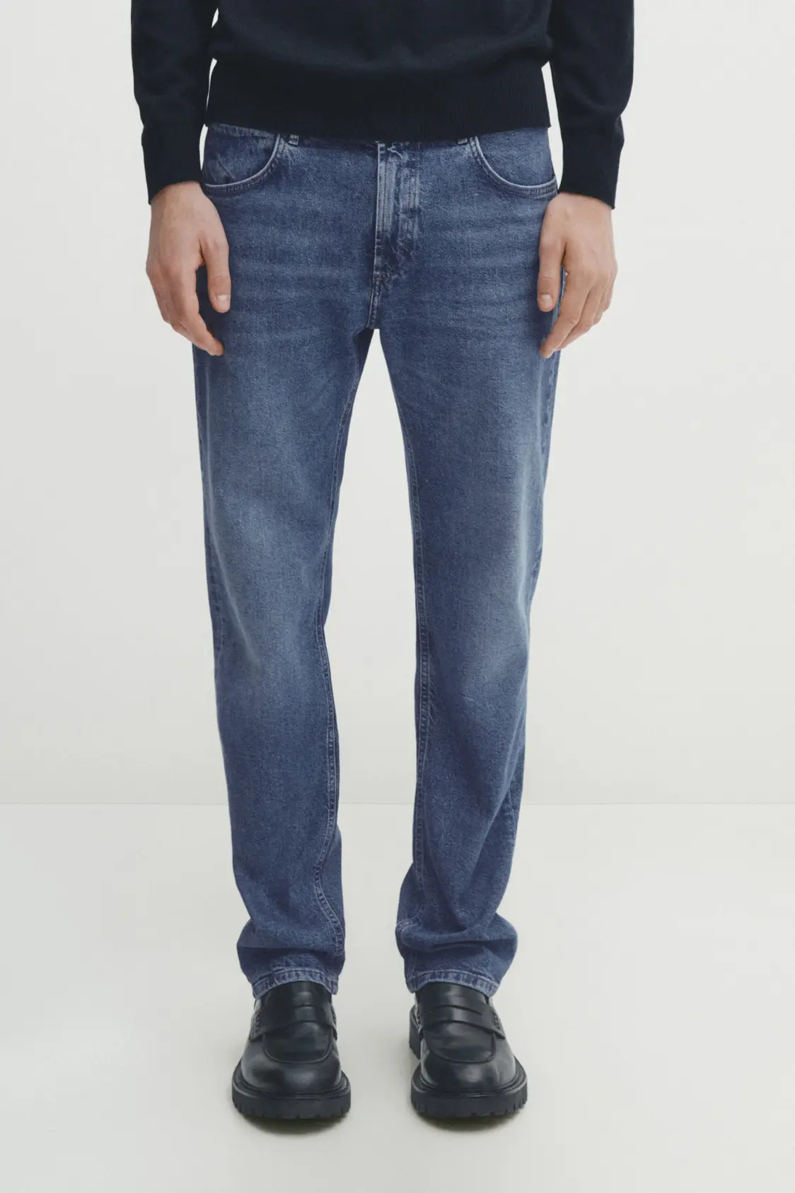 Tapered-fit mid stonewash selvedge jeans - Image 2