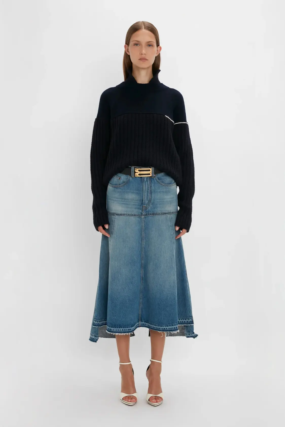 Strap Detail Knitted Gown In Black - Image 3