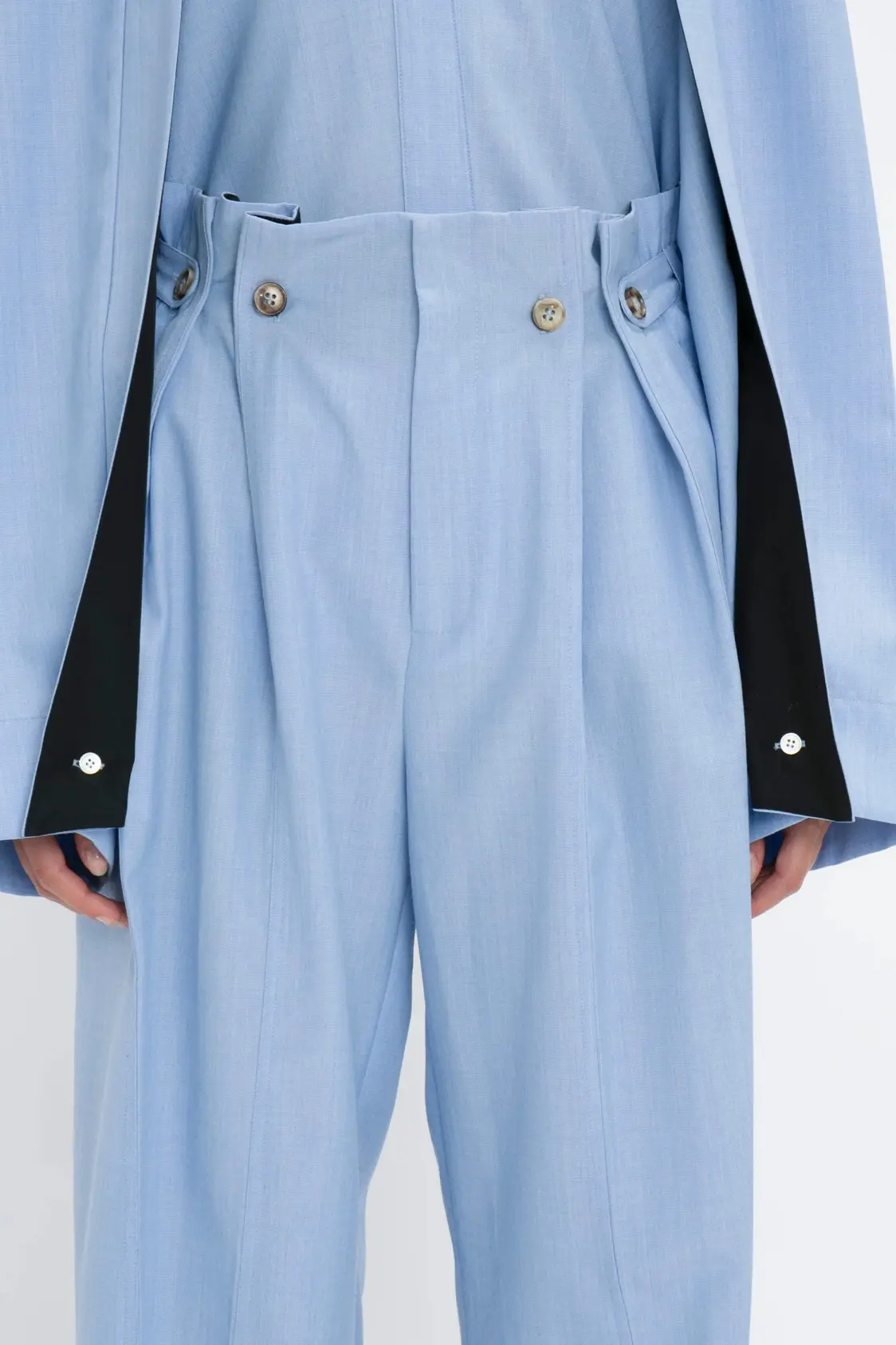 Exclusive Cropped Tuxedo Trouser In Blue - Image 4