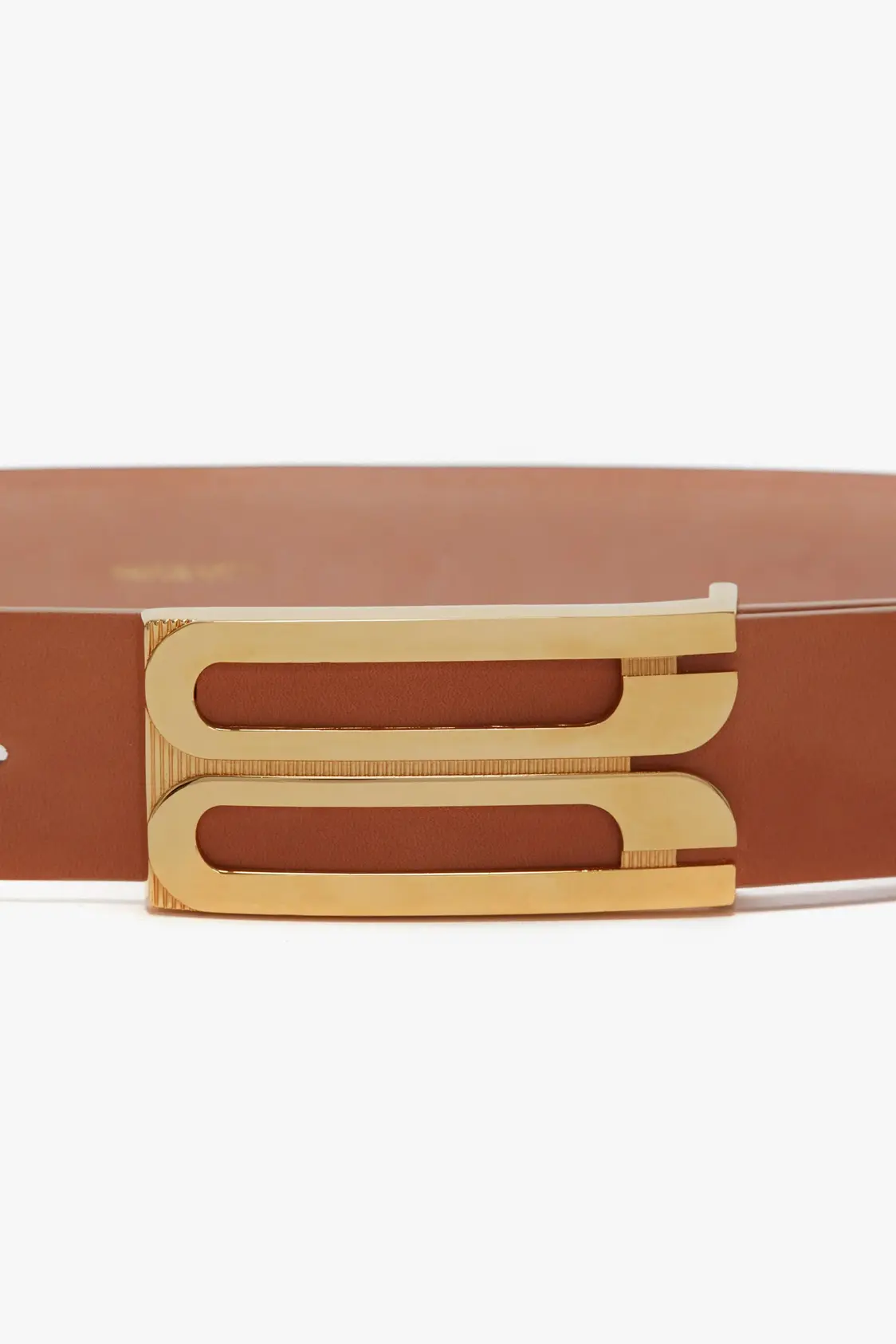 Jumbo Frame Belt In Orange Croc-Effect Leather - Image 3