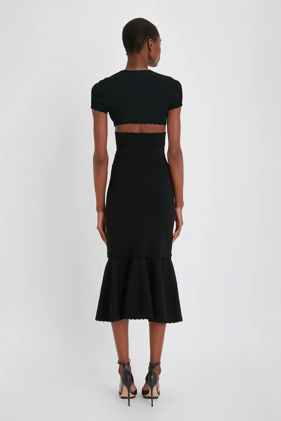 Flared Midi Skirt In Black - Image 3