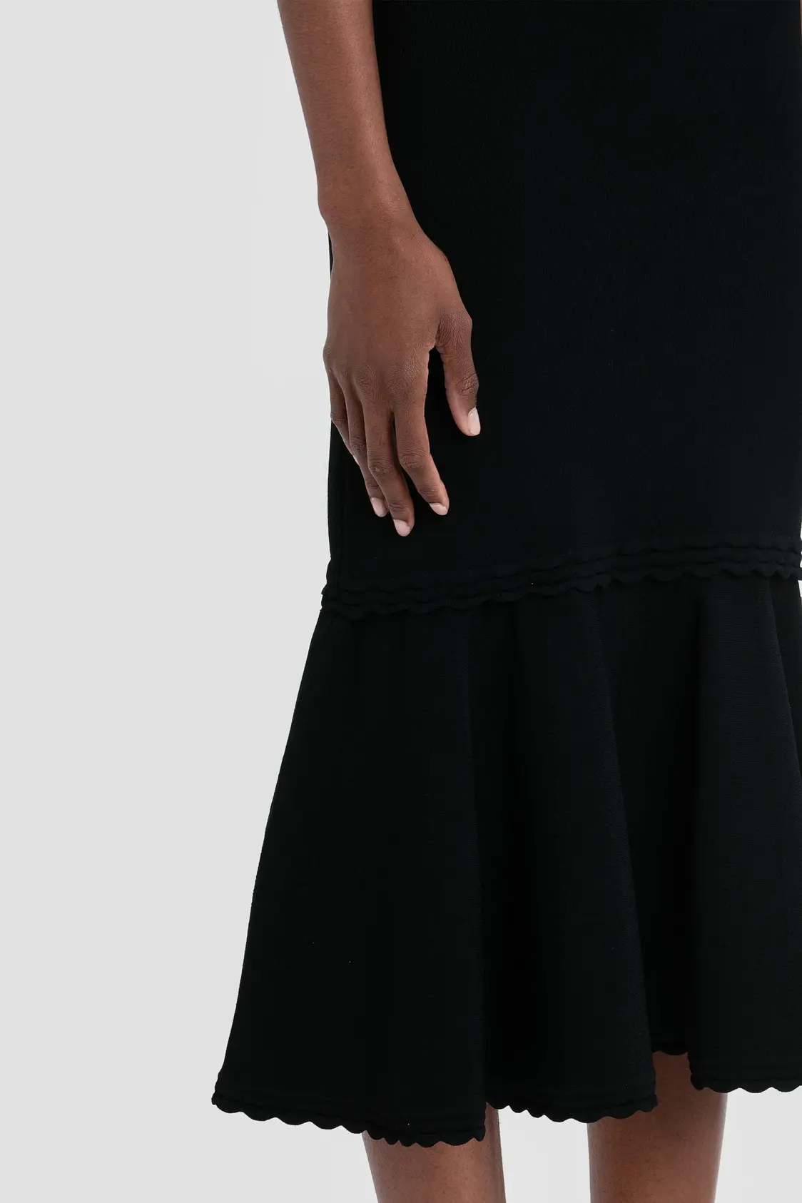 Flared Midi Skirt In Black - Image 4