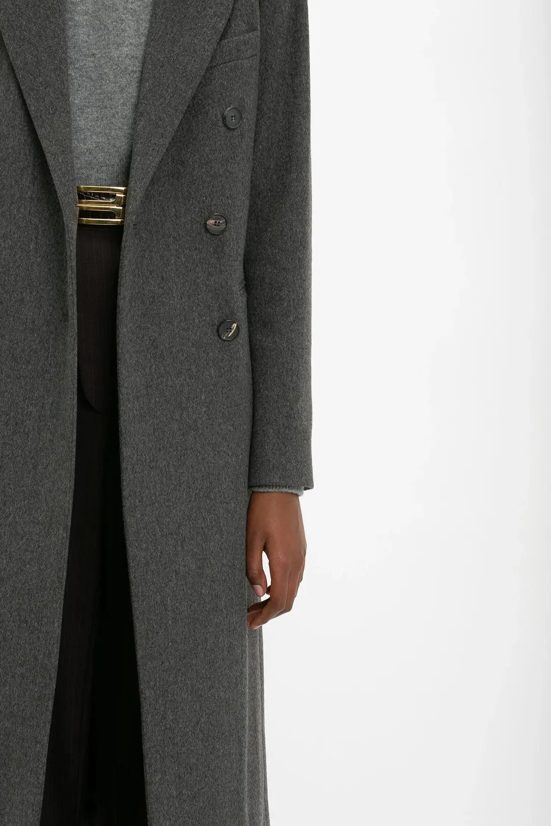 Exclusive Waisted Tailored Coat In Flax - Image 4