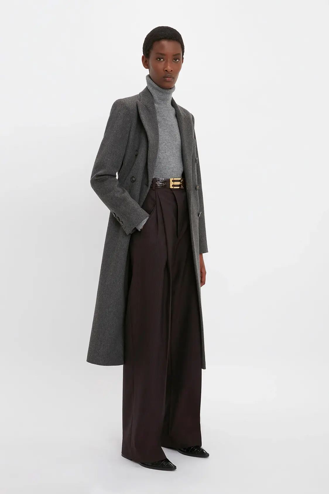 Exclusive Waisted Tailored Coat In Flax - Image 2